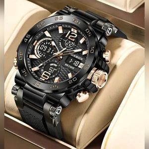 Beautiful Mens LIGE-FOXBOX Electronic, Sensory ,Dual Display, Glow-In-Dark Watch